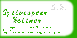 szilveszter weltner business card